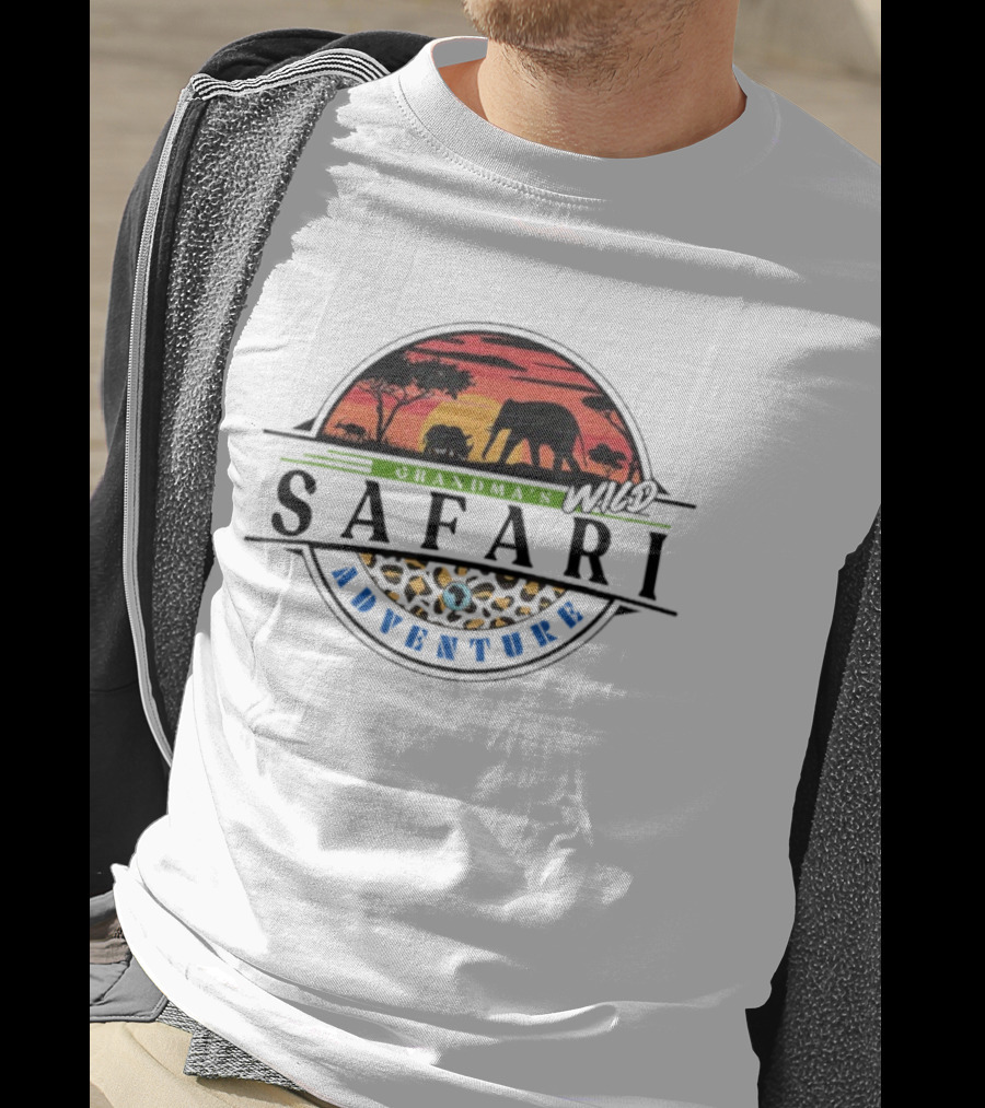 Grandma’s Wild Safari African Adventure Sunset Elephants Silhouette T-Shirt