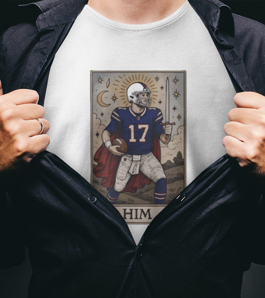 Josh Allen Buffalo Football Tarot Card Retro Him 17 T-Shirt