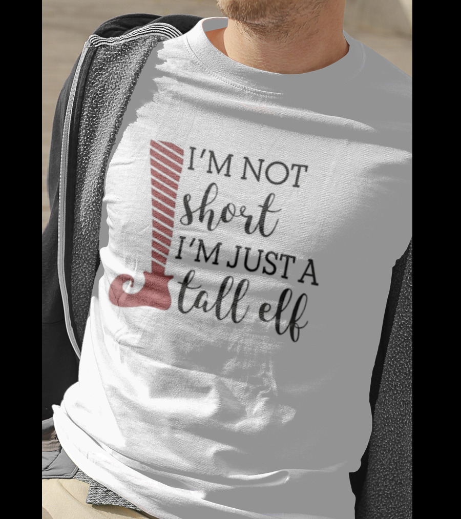 I'm Not Short I'm Just A Tall Elf Red Striped Bootleg T-Shirt