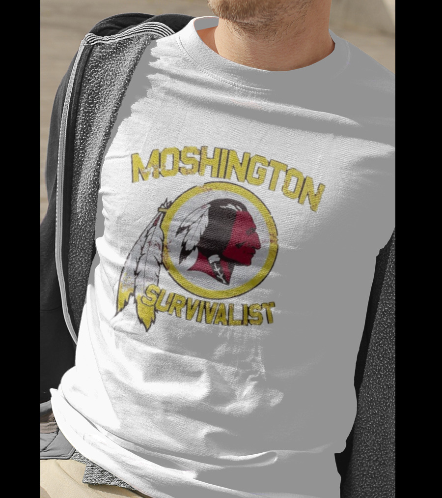 Moshington Survivalist Washington Commanders Logo Feather Emblem T-Shirt