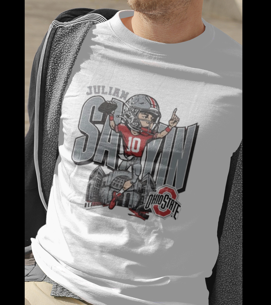 Julian Sayin Ohio State Buckeyes Football Number 10 College Sportswear T-Shirt