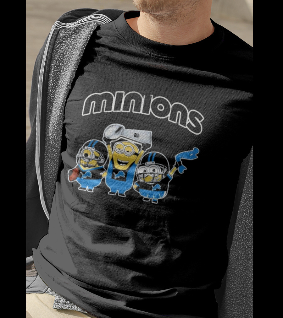 Detroit Lions Minions Celebrate NFL Victory With Trophy And Team Spirit T-Shirt