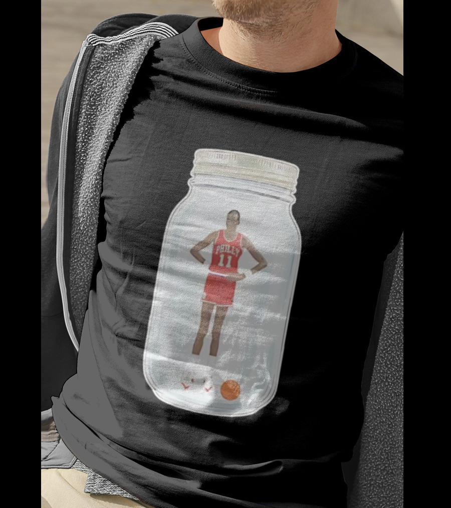 Philly Basketball 76ers Number 11 Manute Bol Jersey In Jar T-Shirt