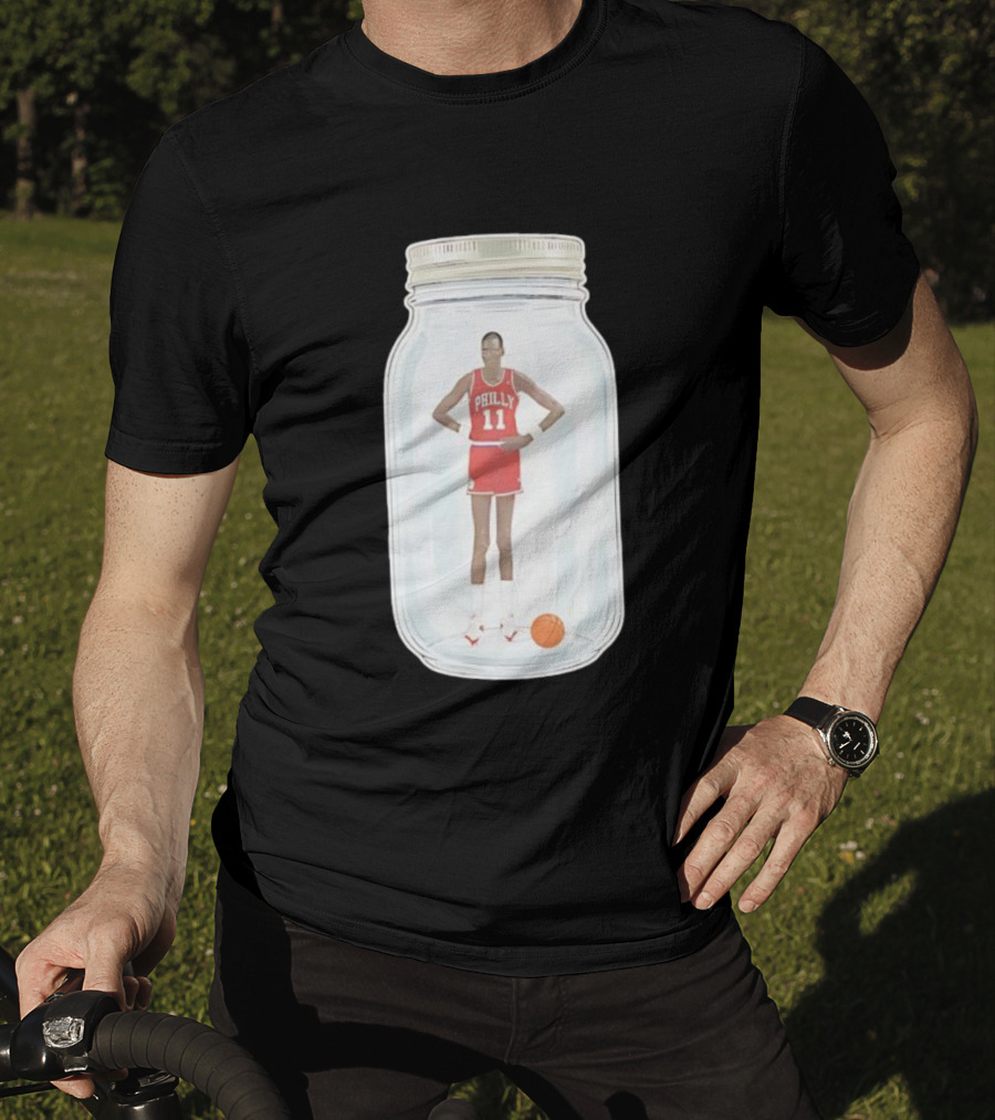 Philly Basketball 76ers Number 11 Manute Bol Jersey In Jar T-Shirt
