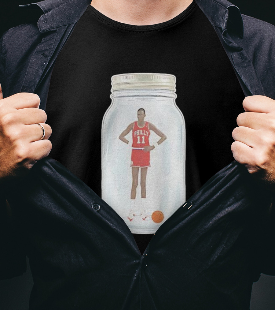Philly Basketball 76ers Number 11 Manute Bol Jersey In Jar T-Shirt