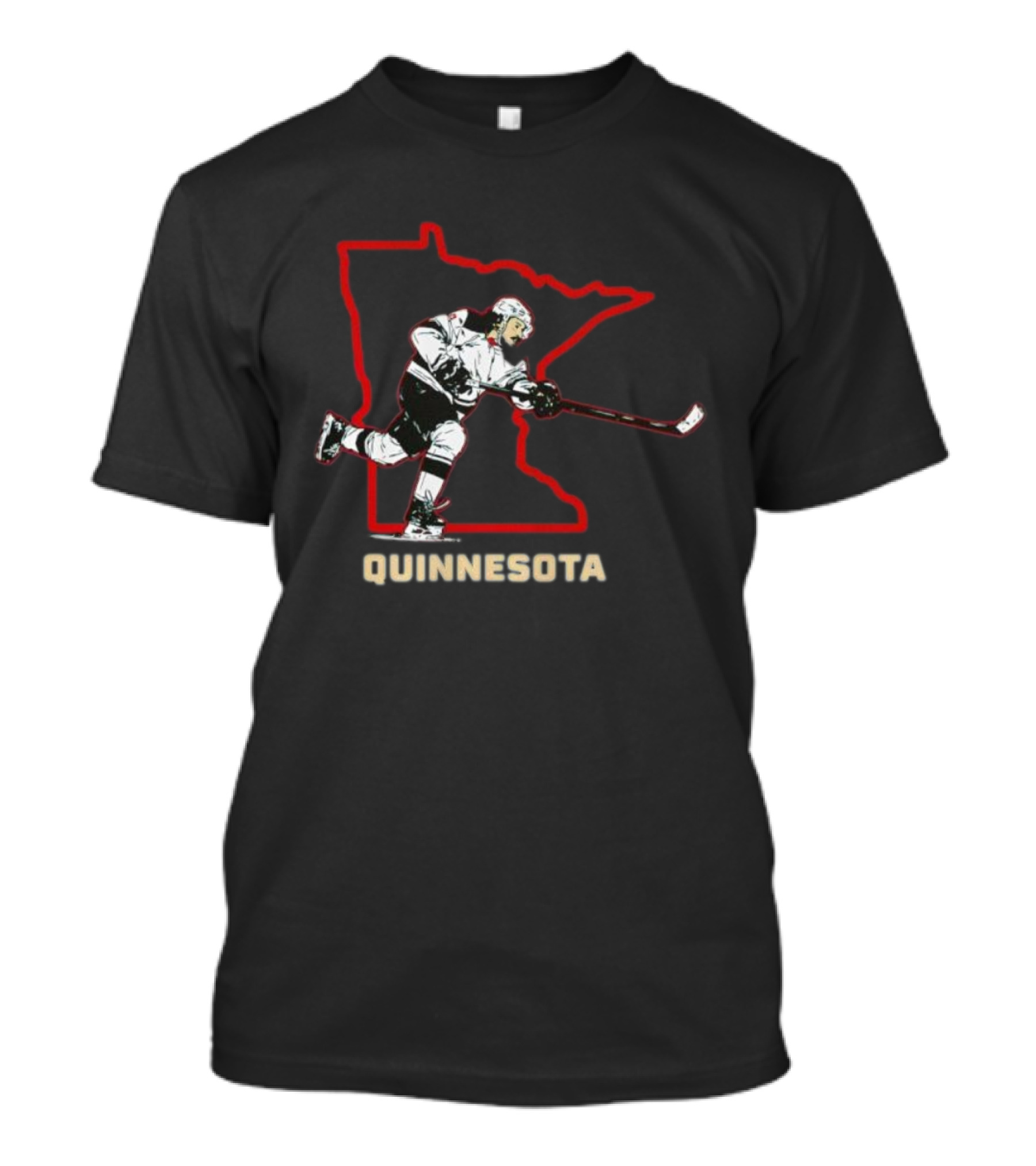 Quinnesota Minnesota Wild Map Hockey Player Graphic Quinn Hughes T-Shirt