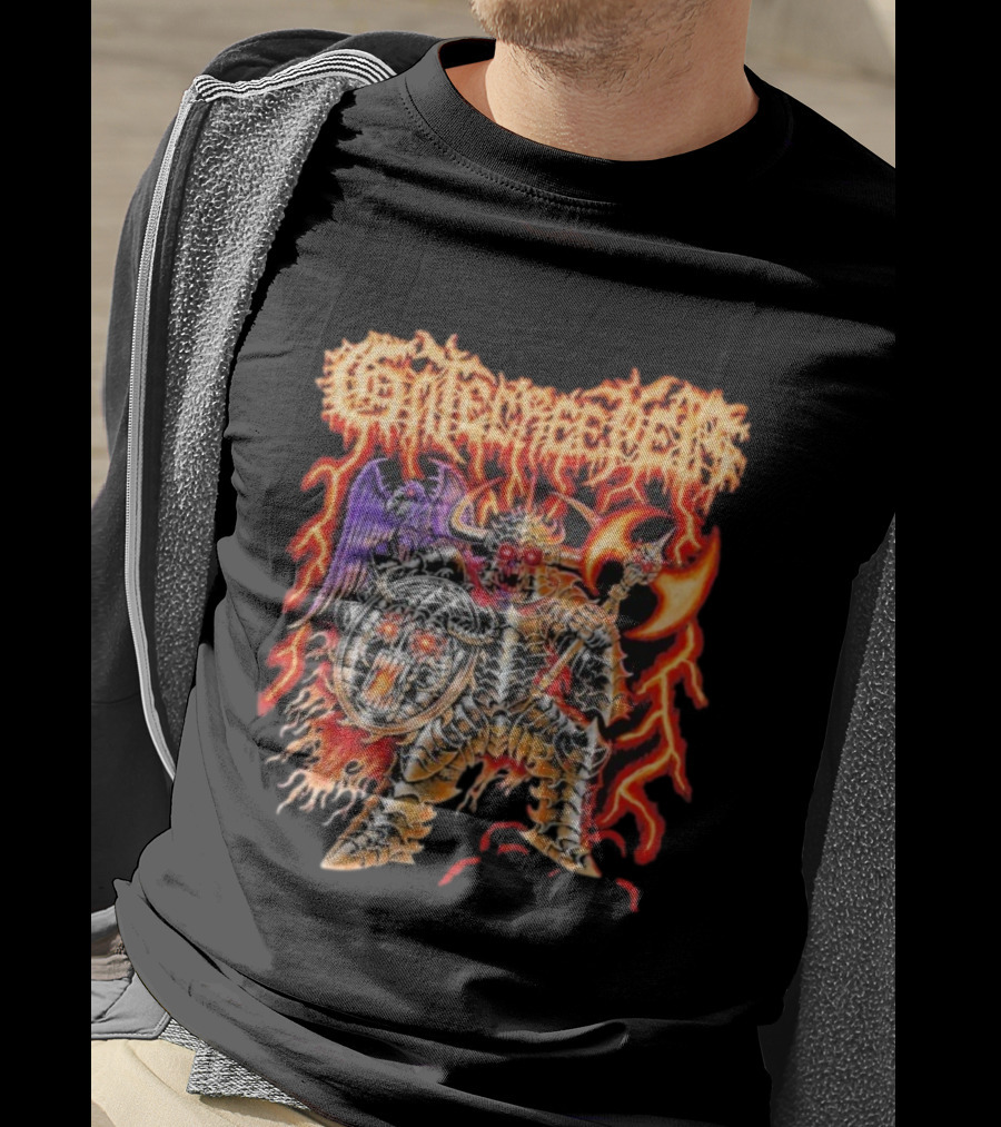 Gatecreeper Raven Lord Flames Skeleton Warrior Ravenax T-Shirt