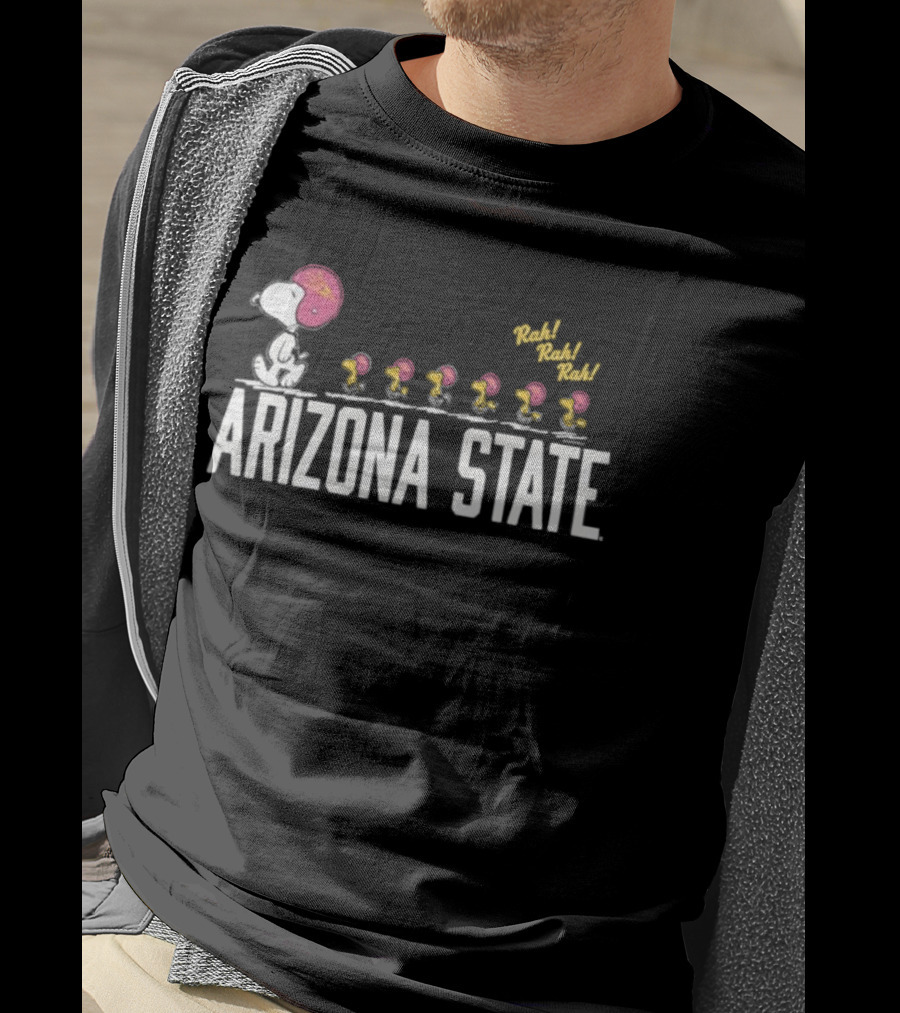 Peanuts Arizona State Football Snoopy Woodstock March Rock Bark Bark Bark T-Shirt