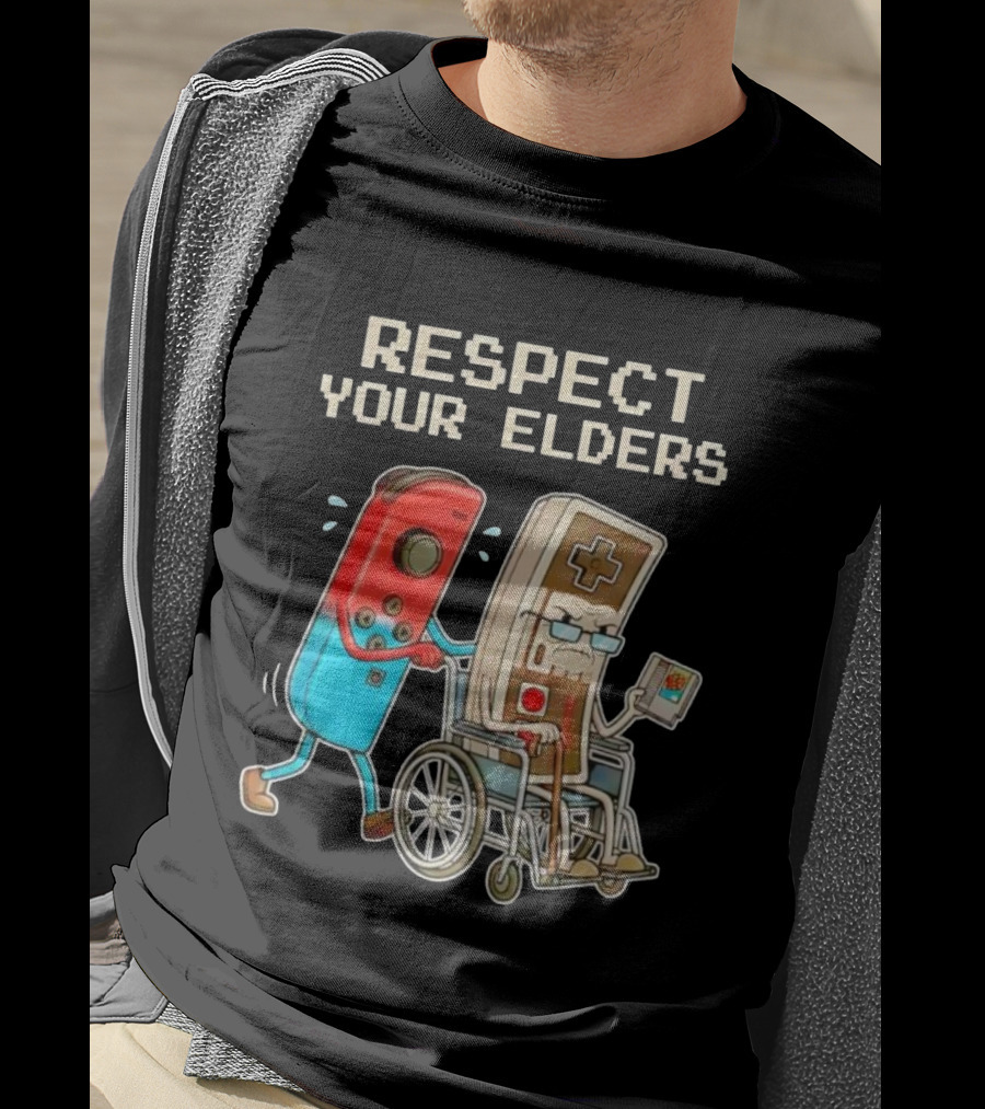 Respect Your Elders Nintendo Switch Joy-Con NES Controller Retro Gaming T-Shirt