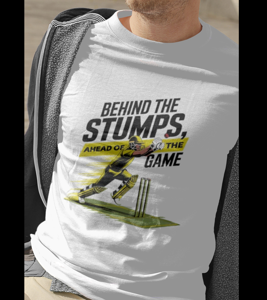 Behind The Stumps Ahead Of The Game Cricket Batsman Wicketkeeper Catching Ball T-Shirt