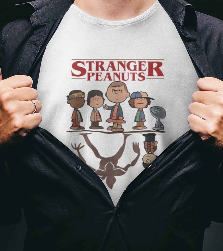 Stranger Peanuts Upside Down Demogorgon Crossover T-Shirt