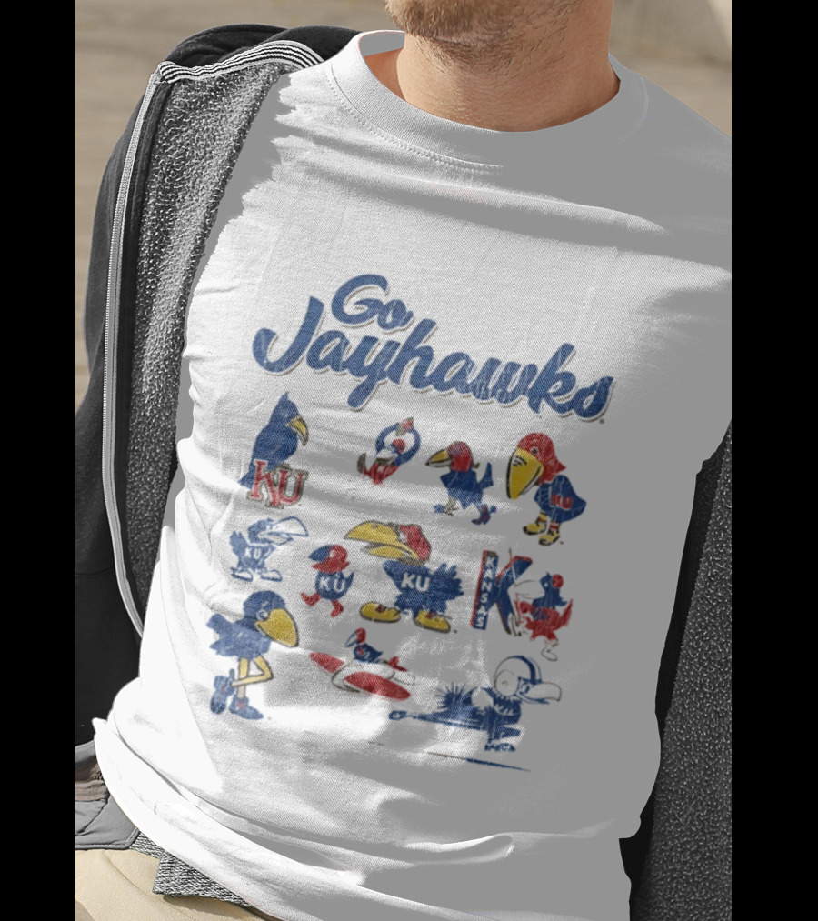 Go Kansas Jayhawks KU Football Vintage Style T-Shirt
