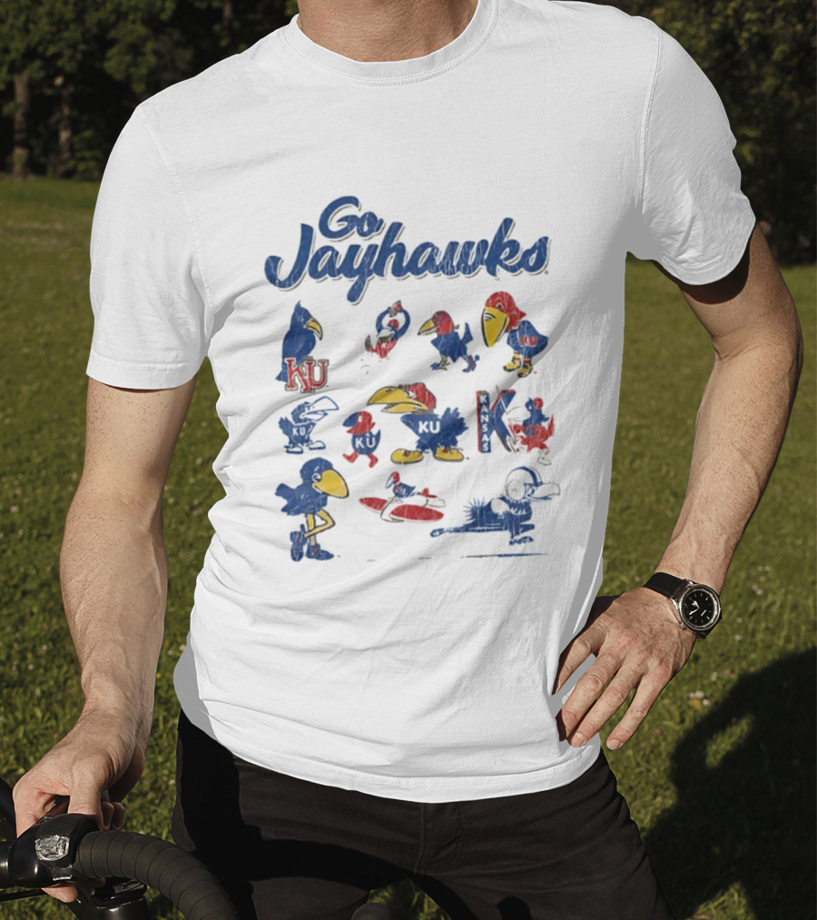 Go Kansas Jayhawks KU Football Vintage Style T-Shirt