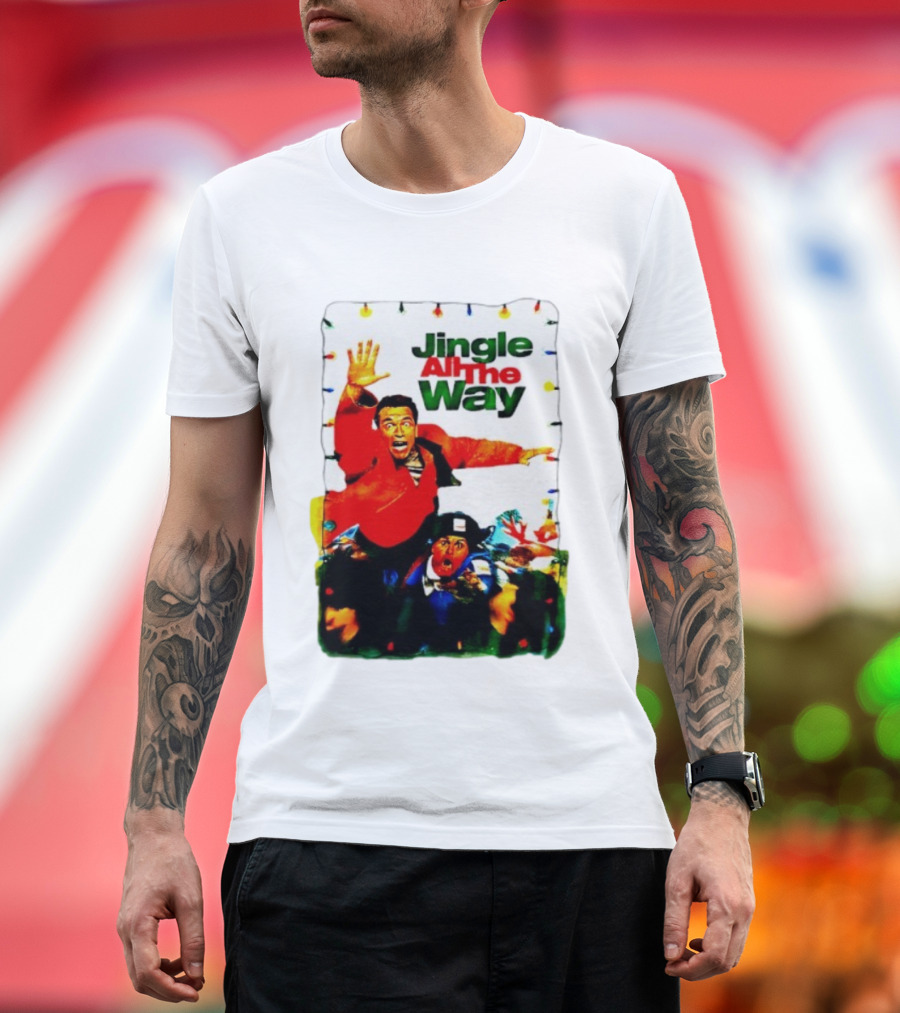 Jingle All The Way Movie With Characters And Holiday Lights T-Shirt