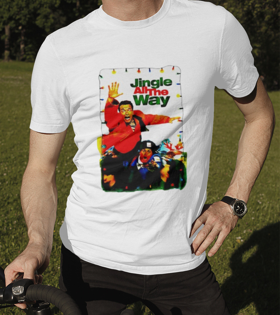Jingle All The Way Movie With Characters And Holiday Lights T-Shirt