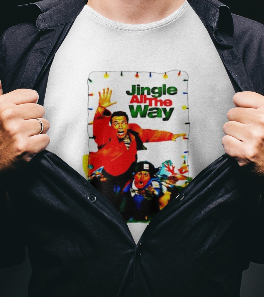Jingle All The Way Movie With Characters And Holiday Lights T-Shirt
