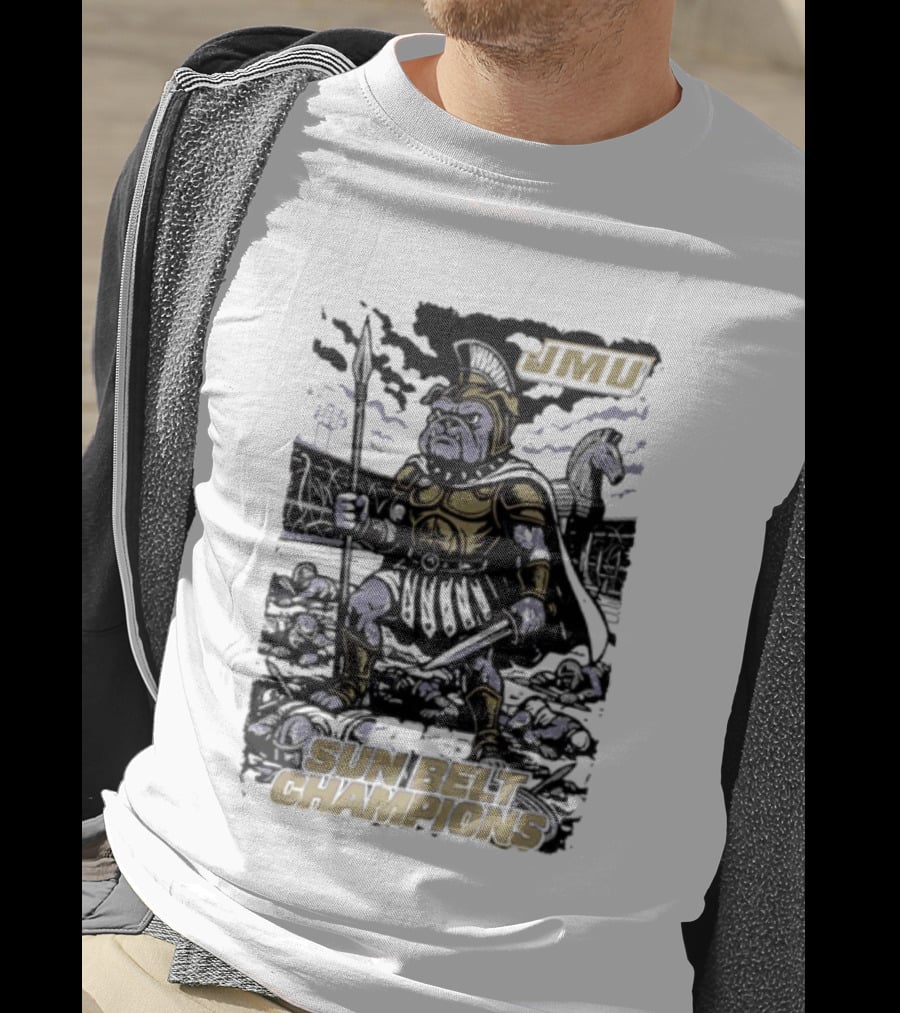 JMU Sun Belt Champions Roman Warrior Illustration T-Shirt