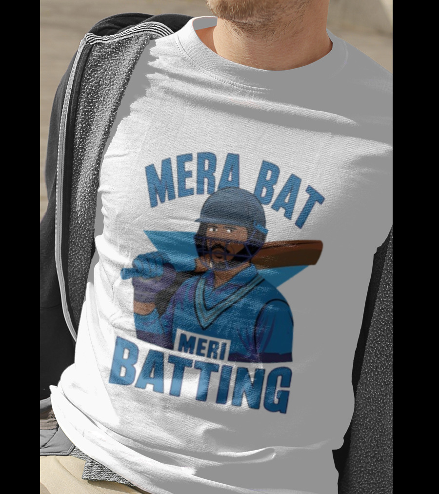 Mera Bat Meri Batting Cricket Player India T-Shirt