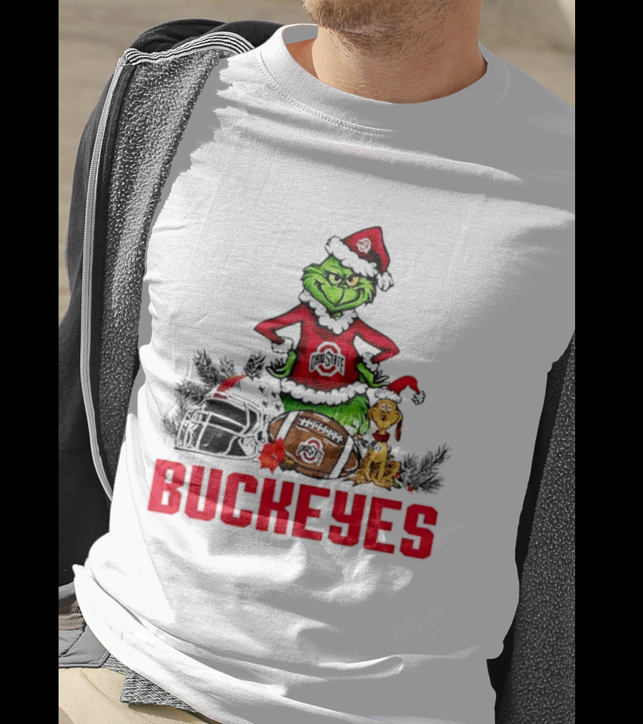 Ohio State Buckeyes Christmas Grinch And Max Dog T-Shirt