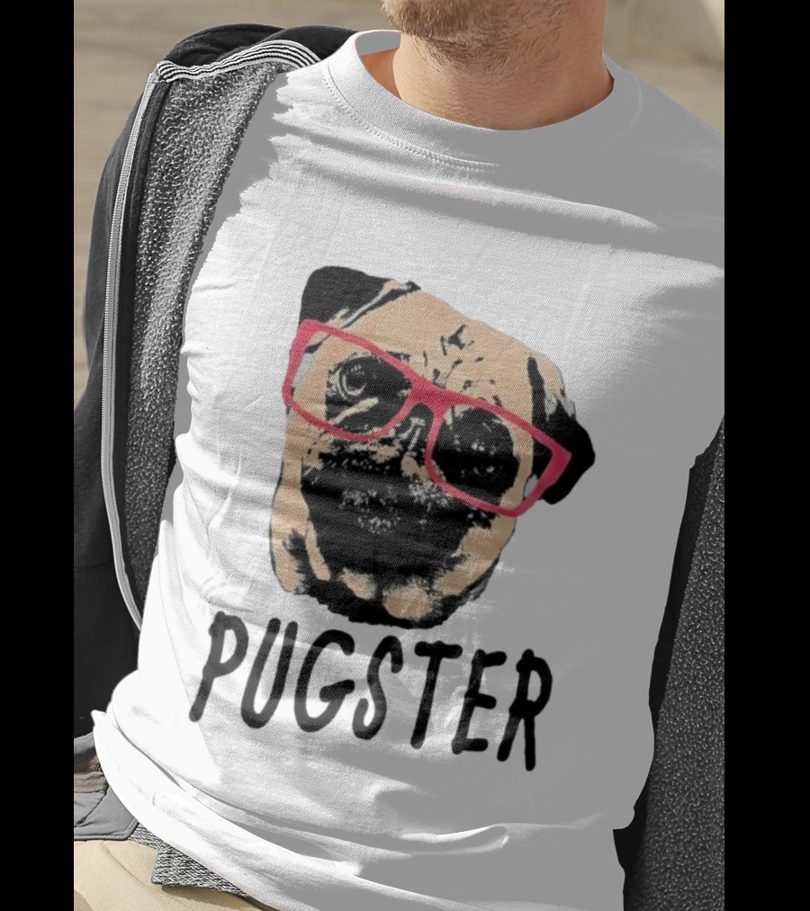 Pugster Pug Dog Pink Glasses T-Shirt