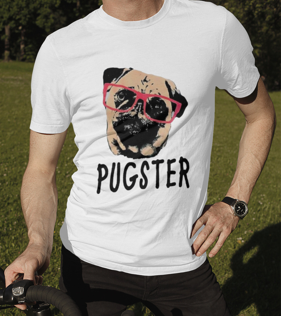 Pugster Pug Dog Pink Glasses T-Shirt