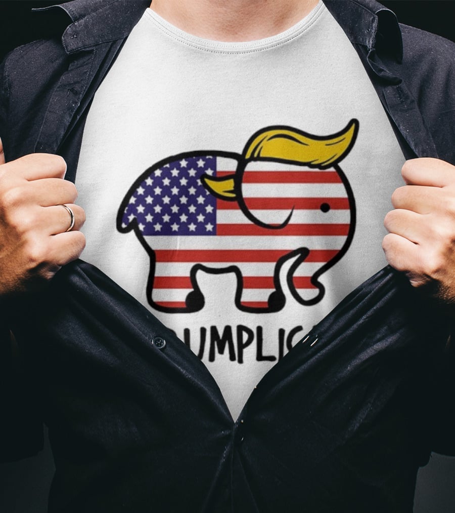 Trumplican Baby Onesie American Flag Elephant With Hair Style T-Shirt