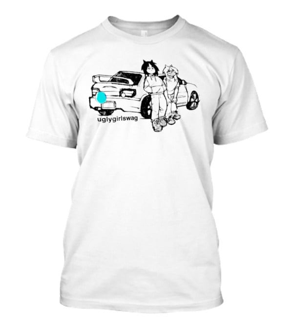 Uglygirlswag Stylized Car And Characters Drawing T-Shirt