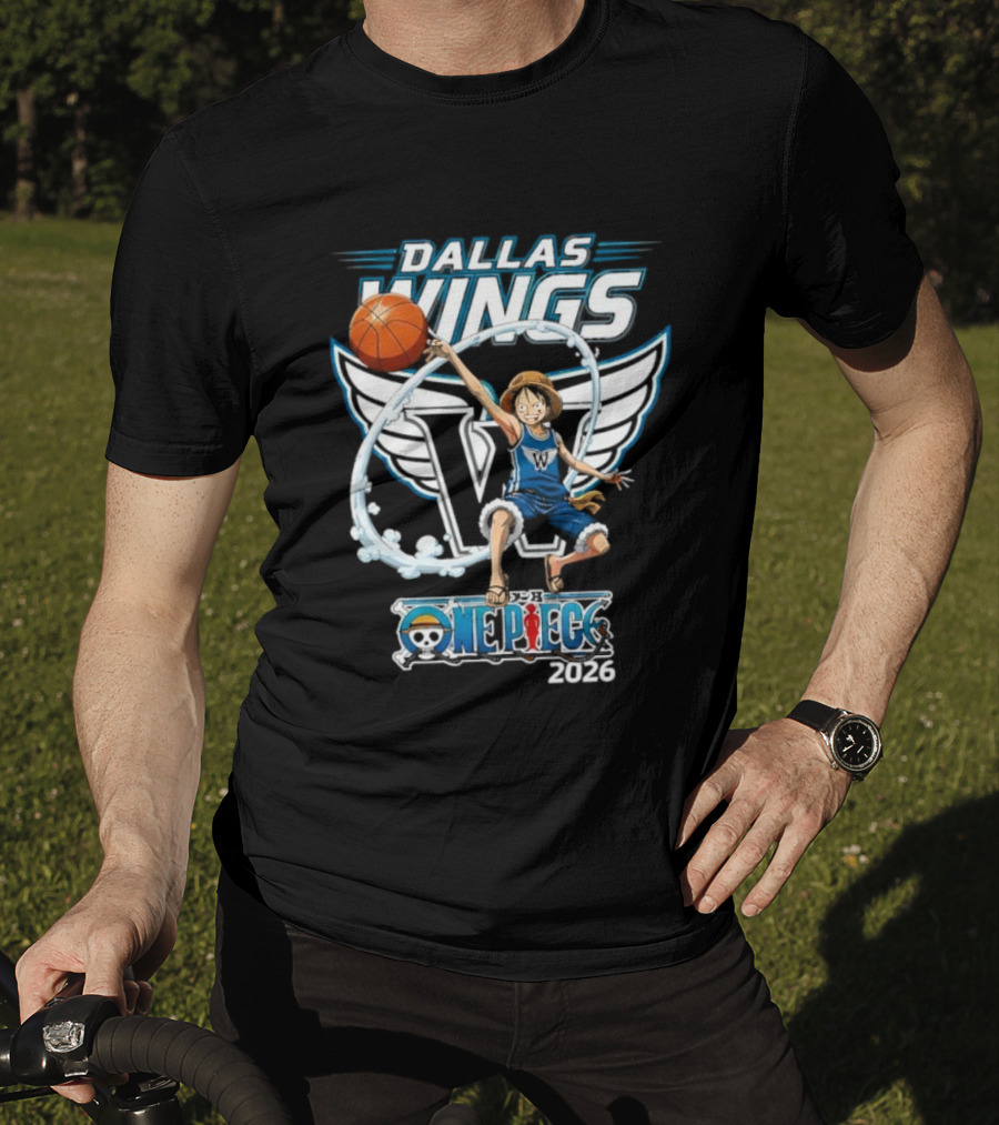 Dallas Wings One Piece 2026 Crossover Basketball Anime Collaboration T-Shirt