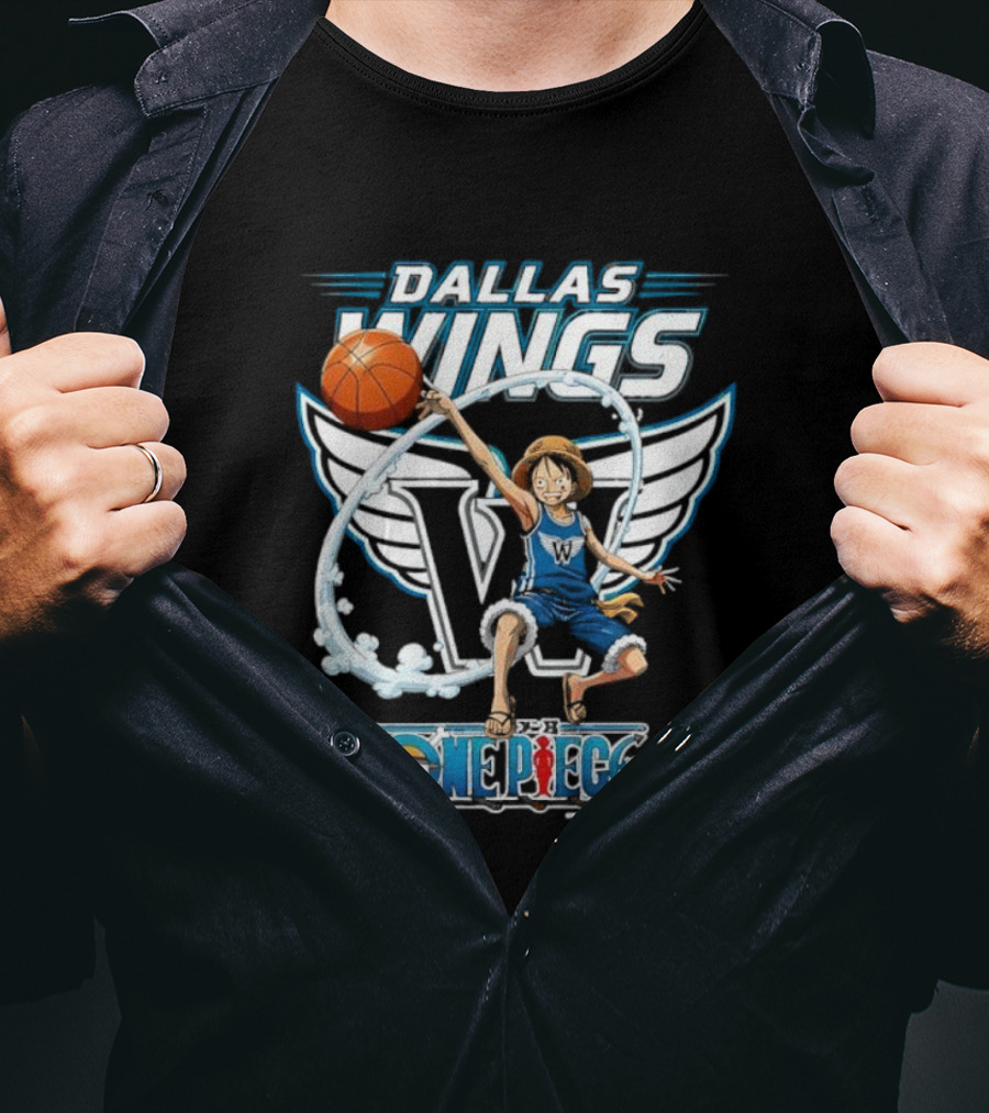 Dallas Wings One Piece 2026 Crossover Basketball Anime Collaboration T-Shirt
