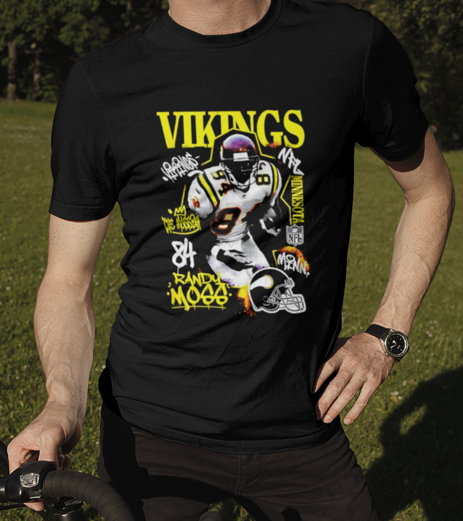 Vikings Randy Moss 84 Star Player Minnesota Football Legend T-Shirt