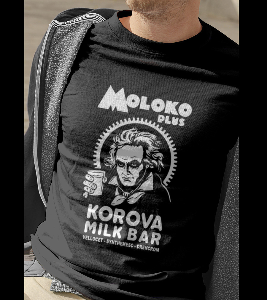 Moloko Plus Korova Milk Bar Alex A Work Orange Retro Vintage Beethoven Iconic Design T-Shirt