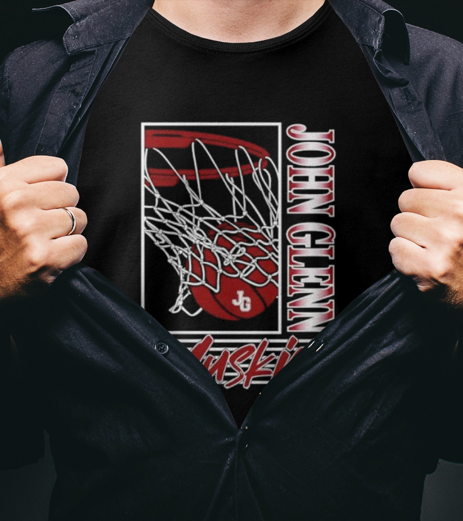 John Glenn Muskies Basketball Net And Ball T-Shirt