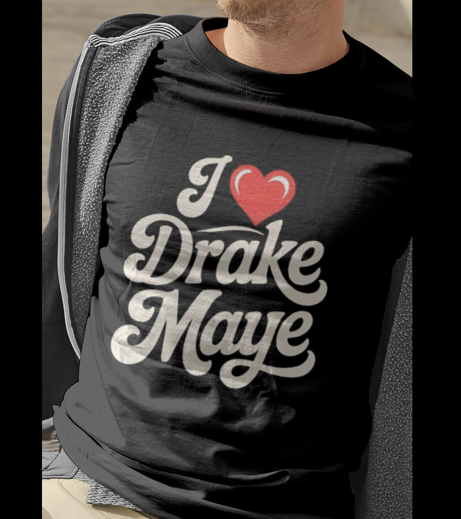 I Love Drake Maye Football Fan Hearts T-Shirt