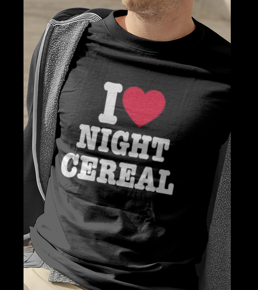 I Love Night Cereal Funny Humor Breakfast Lovers T-Shirt