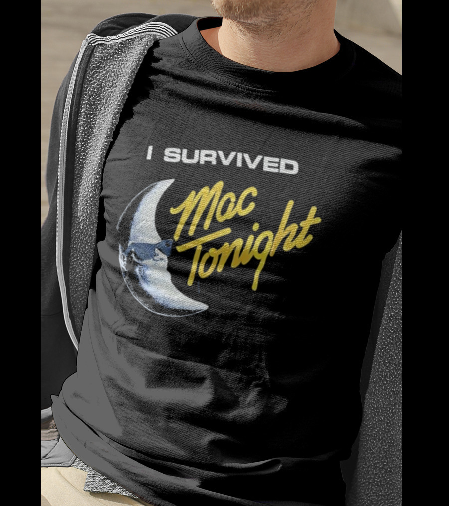 I Survived Mac Tonight Retro 80s Moon Man Icon Nostalgia T-Shirt
