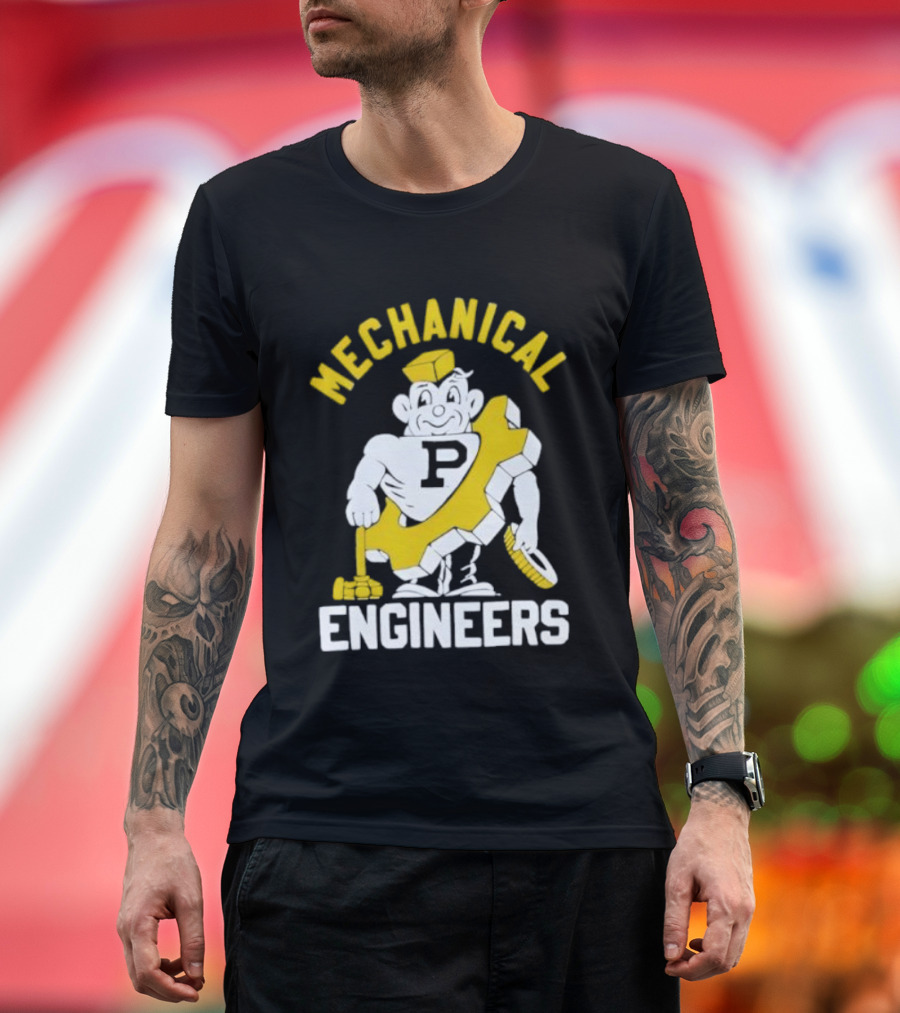 Purdue Mechanical Engineers Mascot With Wrench And Gear T-Shirt