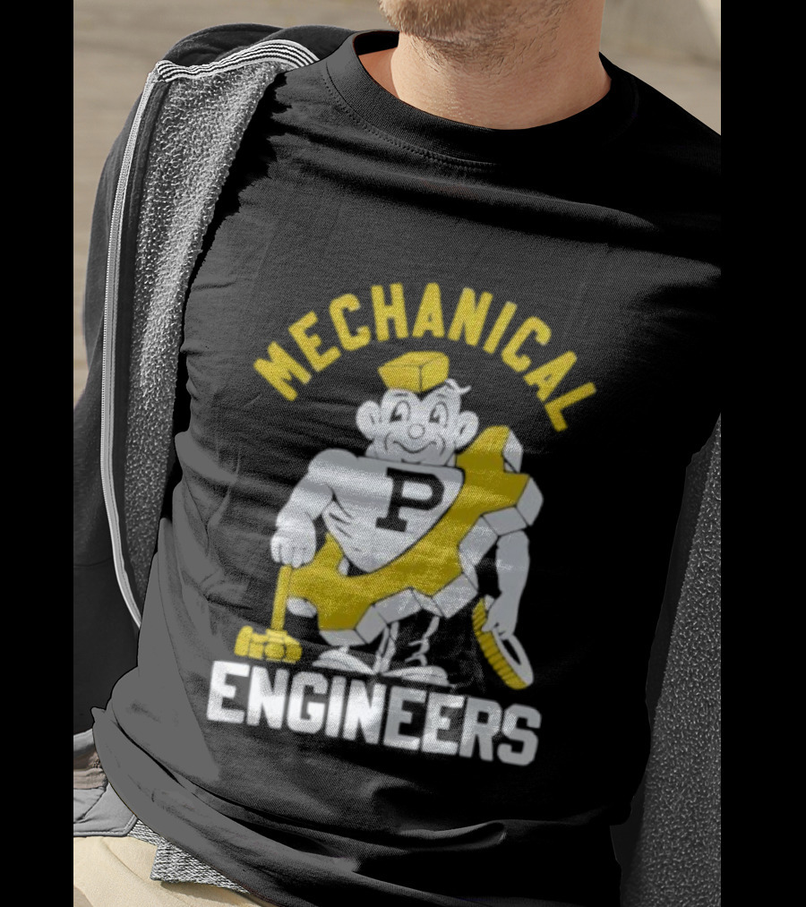Purdue Mechanical Engineers Mascot With Wrench And Gear T-Shirt