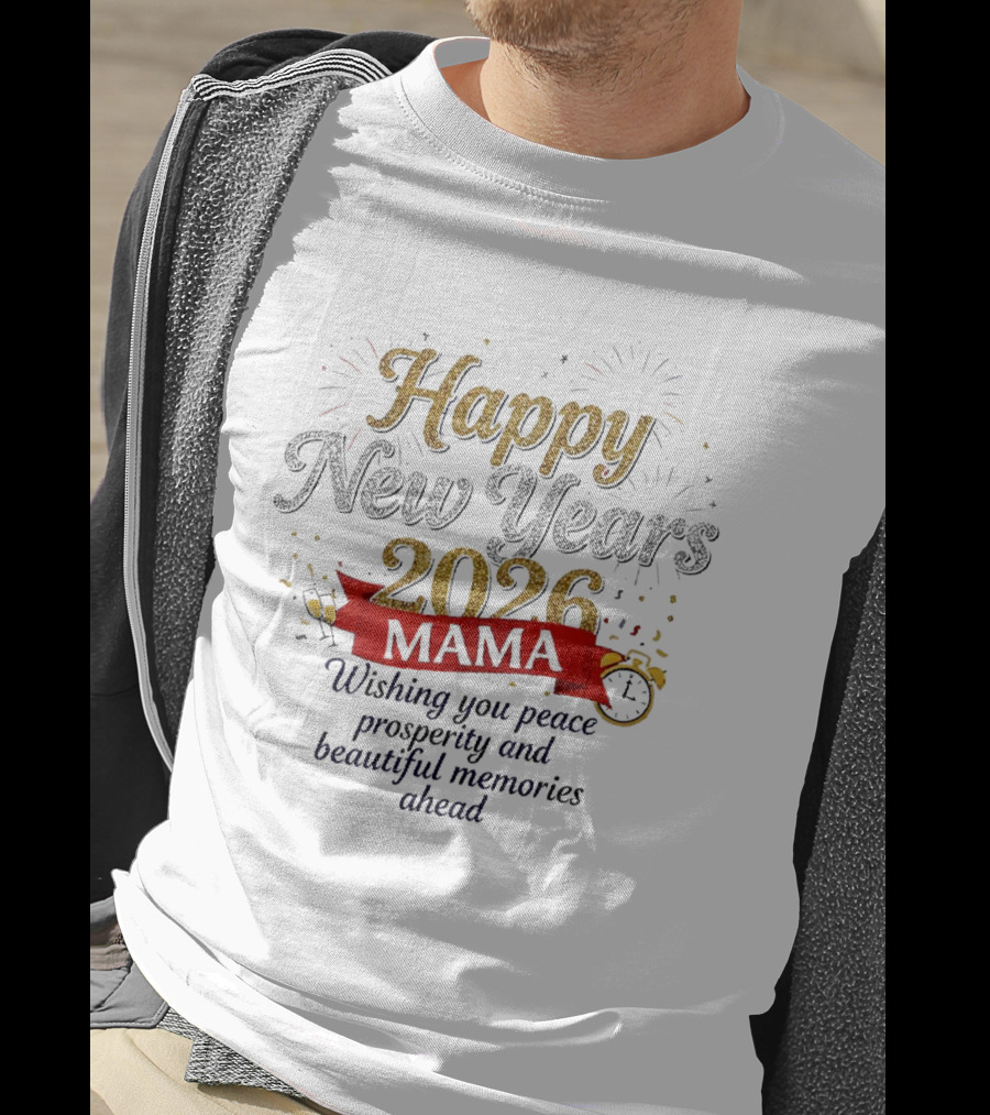 Happy New Years 2026 Mama Wishing You Peace Prosperity And Beautiful Memories Ahead T-Shirt