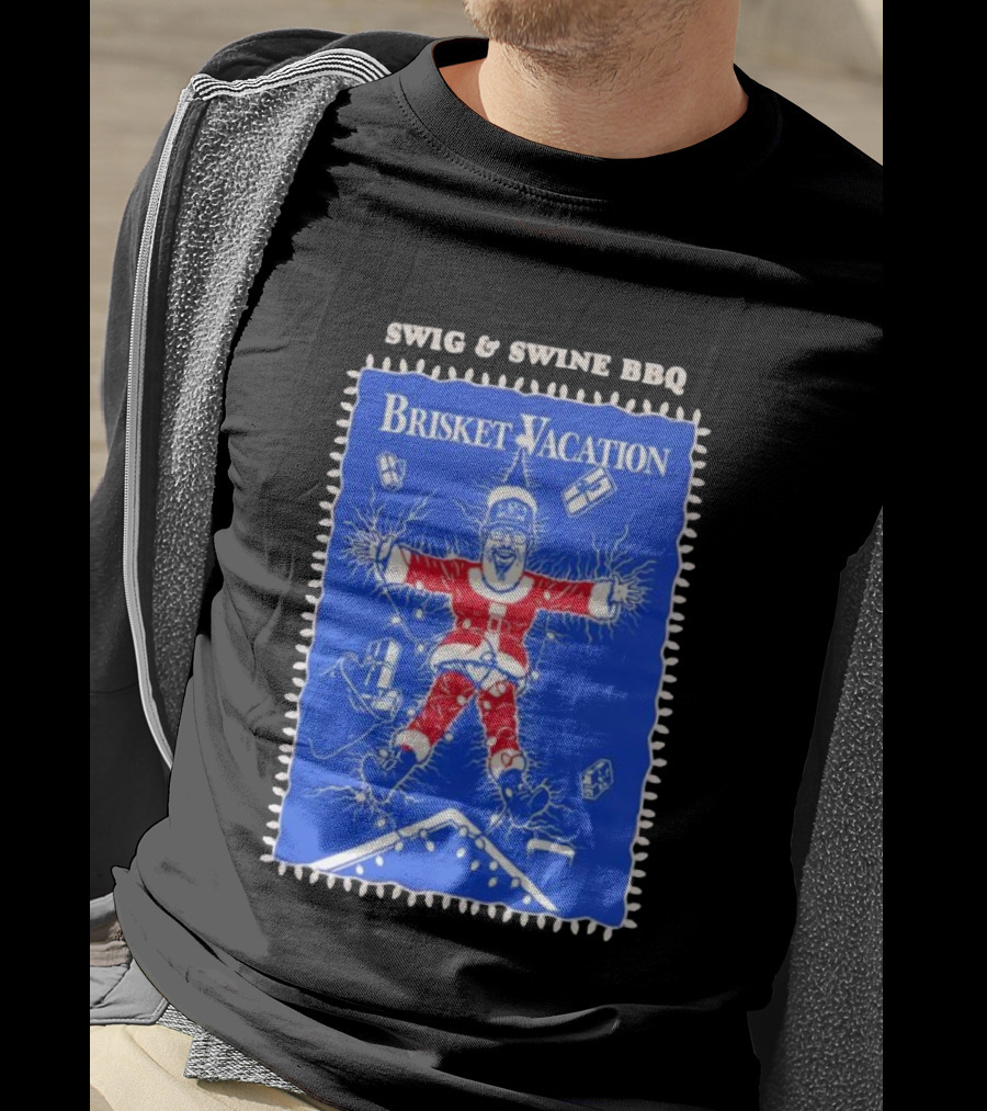 Swig & Swine BBQ Brisket Vacation Christmas Lampoon Style T-Shirt