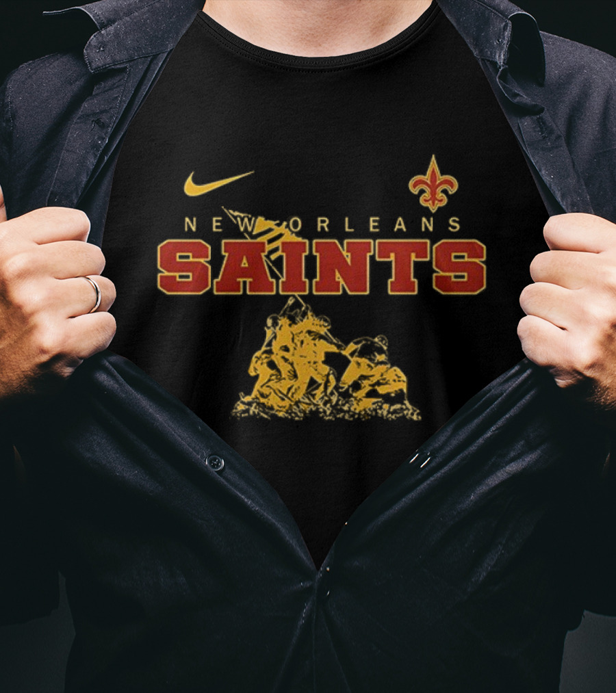 New Orleans Saints Being A Marine Is A Choice Veteran Honor Nike Fleur-de-lis T-Shirt