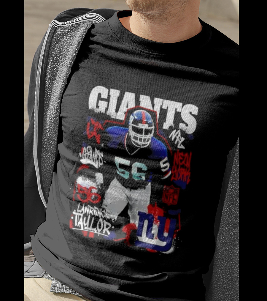 New York Giants Lawrence Taylor 56 Star Player NY Football Legends T-Shirt