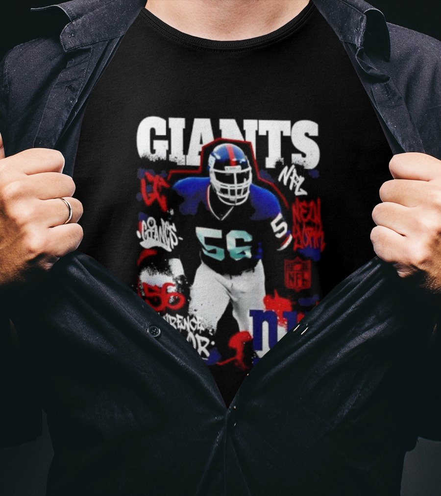 New York Giants Lawrence Taylor 56 Star Player NY Football Legends T-Shirt