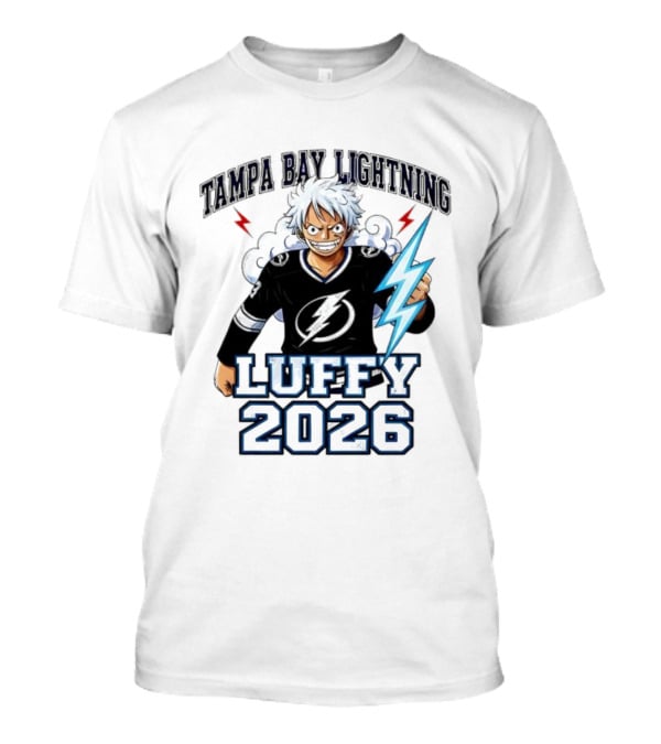 Tampa Bay Lightning Luffy 2026 One Piece Crossover T-Shirt