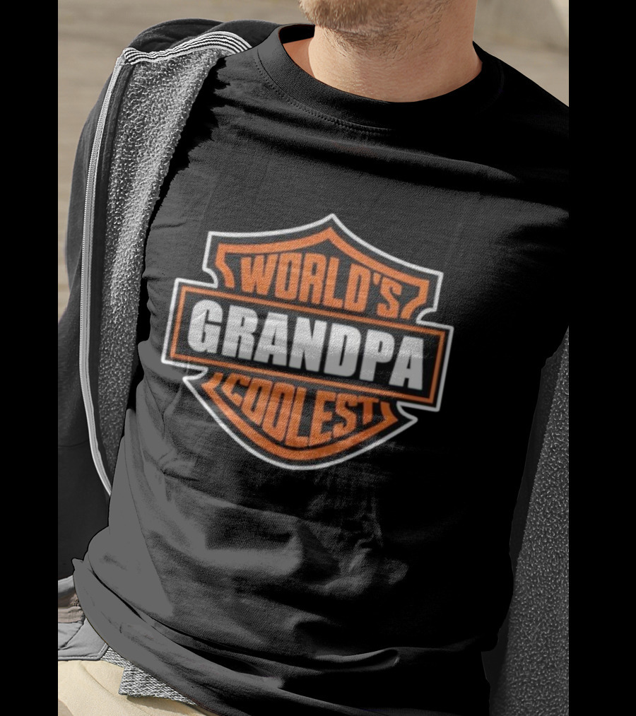 Retro World's Coolest Grandpa Badge Style T-Shirt