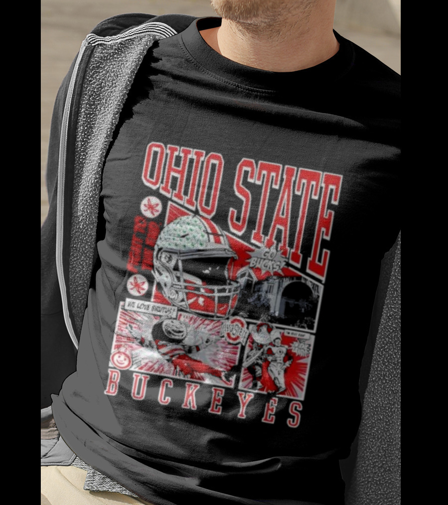 Ohio State Buckeyes Football Helmet Brutus Game Day Spirit T-Shirt