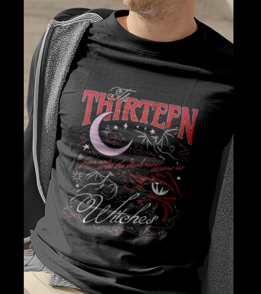 Thirteen Witches From Now Until The Darkness Claims Us Crescent Moon And Eye Mystic Style T-Shirt
