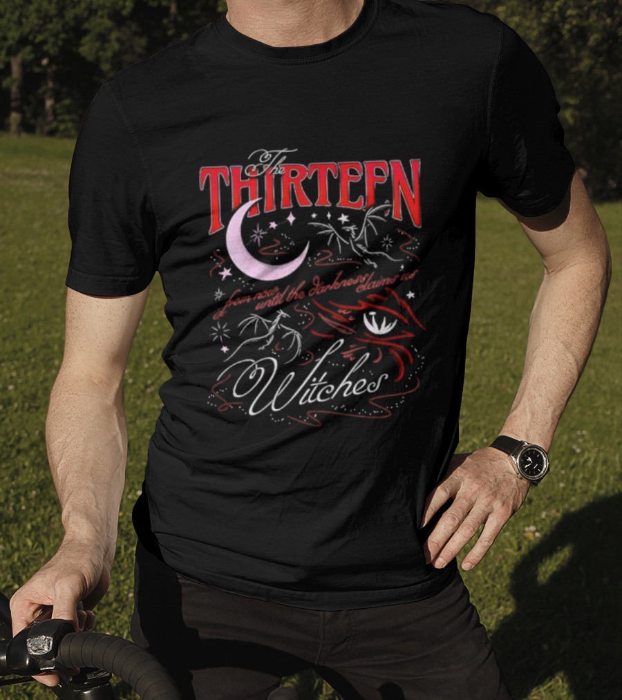 Thirteen Witches From Now Until The Darkness Claims Us Crescent Moon And Eye Mystic Style T-Shirt