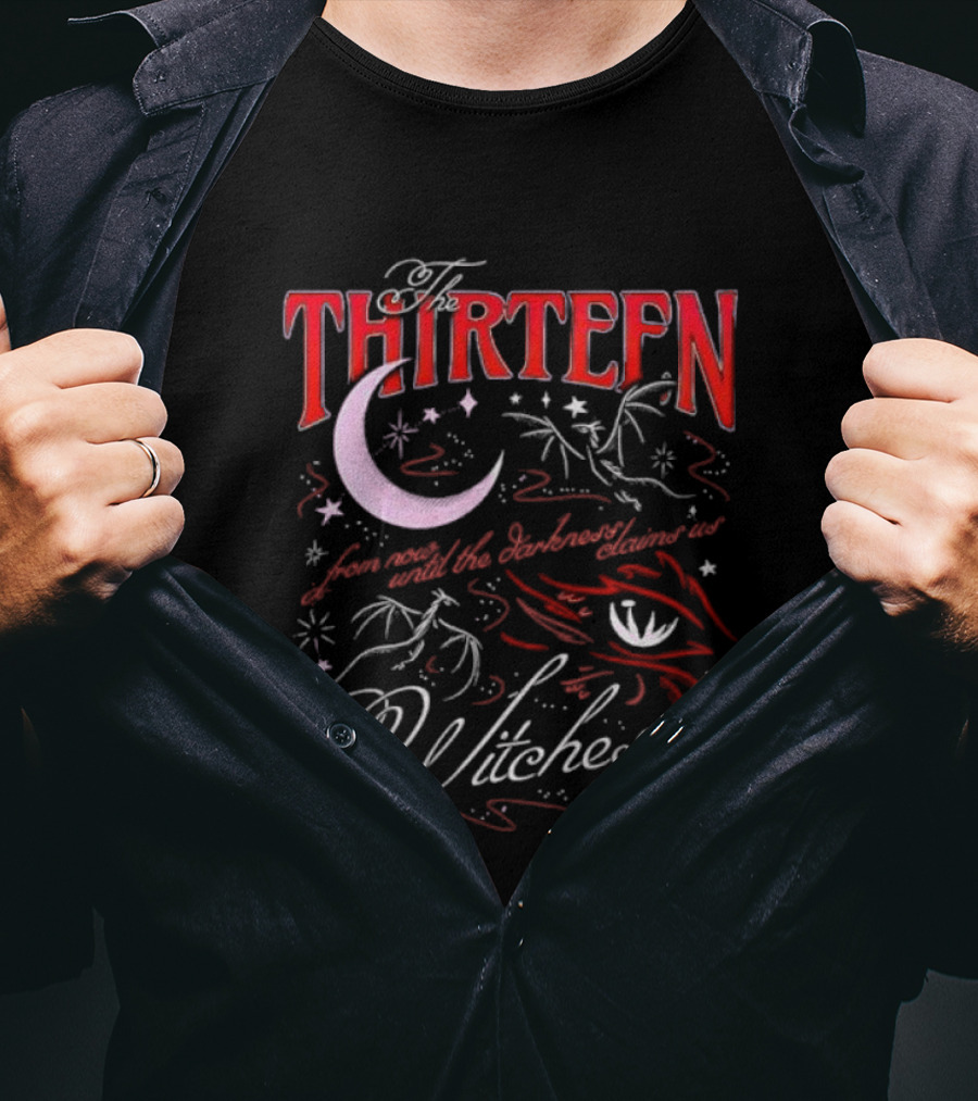 Thirteen Witches From Now Until The Darkness Claims Us Crescent Moon And Eye Mystic Style T-Shirt