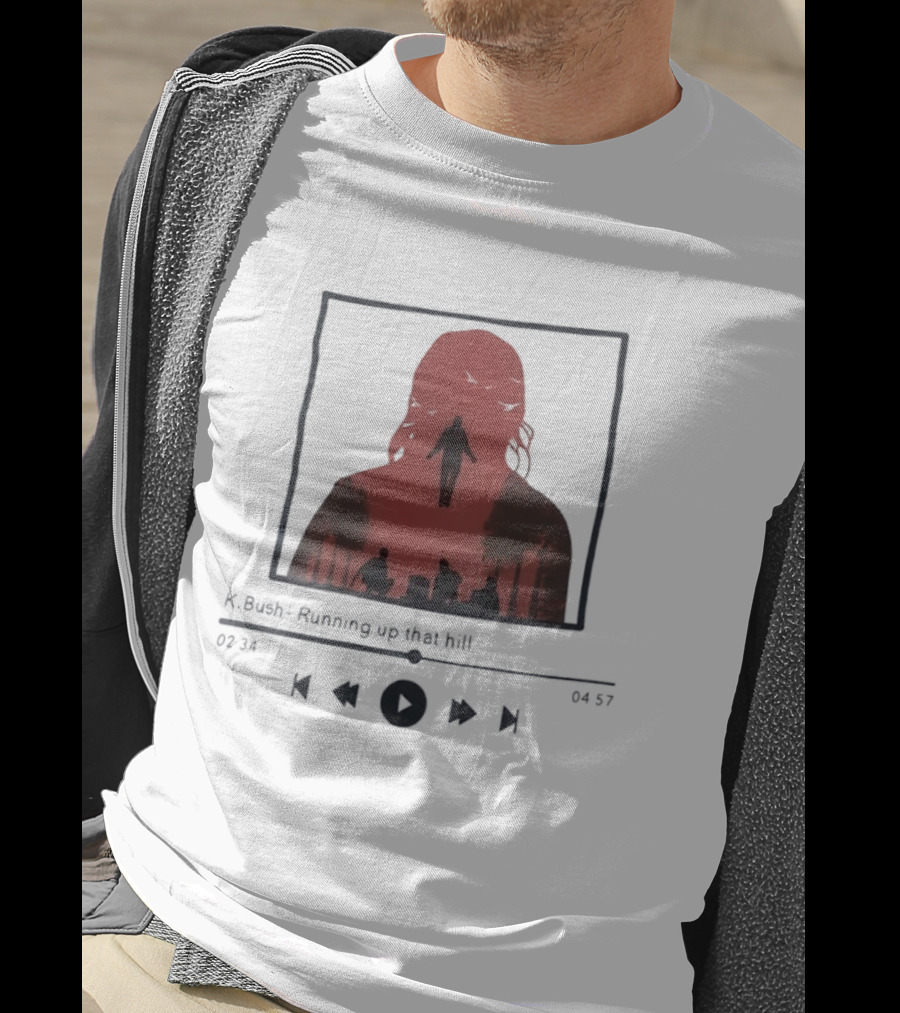 K Bush Running Up That Hill Red Silhouette Forest Scene T-Shirt