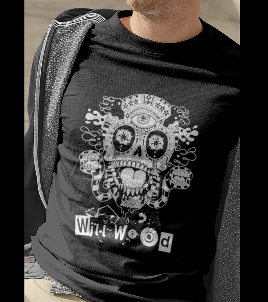 Will Wood Skull Musical Elements T-Shirt